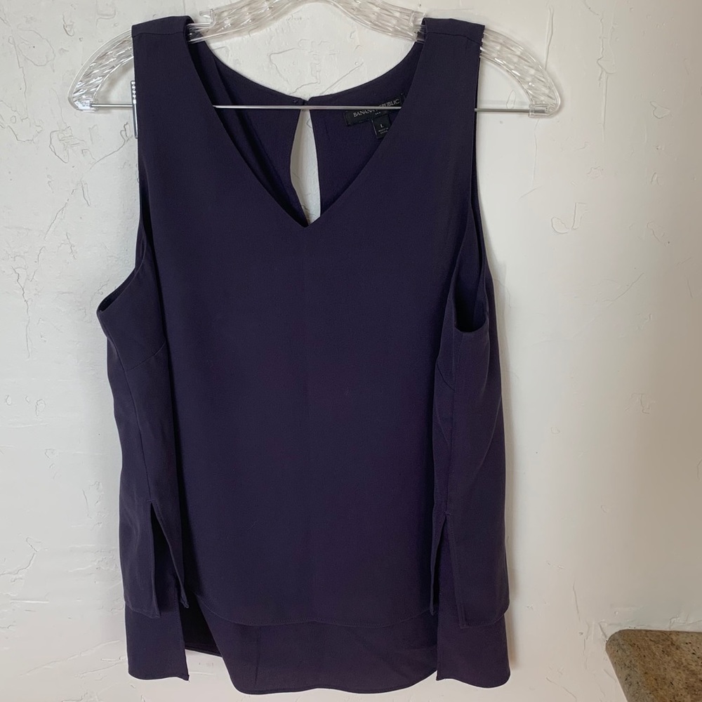 Purple Banana Republic sleveless tiered top L